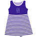 Northwestern State Demons Vive La Fete Girls Game Day Sleeveless Tank Dress Solid Purple Logo Stripes on Skirt