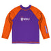 Northwestern State Demons Vive La Fete Logo Purple Orange Long Sleeve Raglan Rashguard