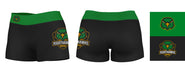 Northern Virginia NightHawks NOVA Logo on Thigh & Waistband Black & Green Women Yoga Booty Workout Shorts 3.75 Inseam" - Vive La Fête - Online Apparel Store