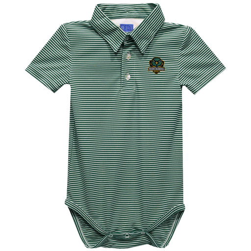Northern Virginia NightHawks NOVA Embroidered Hunter Green Pencil Stripe Knit Polo Onesie