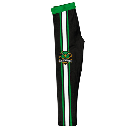 Northern Virginia NightHawks NOVA Vive La Fete Girls Game Day Black with Green Stripes Leggings Tights