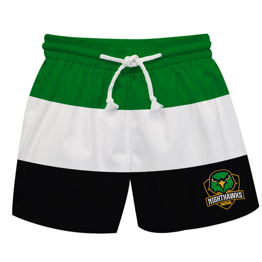 Northern Virginia NightHawks Vive La Fete Green White Black Stripes Swimtrunks V1