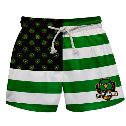 Northern Virginia NightHawks Vive La Fete Game Day Green White Black Flag Swimtrunks V1