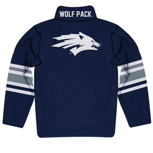 University of Nevada, Reno Wolfpack Vive La Fete Game Day Navy Quarter Zip Pullover Stripes on Sleeves - Vive La Fête - Online Apparel Store