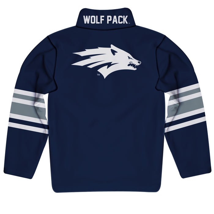 University of Nevada, Reno Wolfpack Vive La Fete Game Day Navy Quarter Zip Pullover Stripes on Sleeves - Vive La Fête - Online Apparel Store