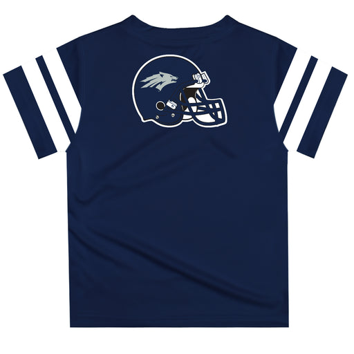 Nevada Wolfpack UNR Vive La Fete Boys Game Day Navy Short Sleeve Tee with Stripes on Sleeves - Vive La Fête - Online Apparel Store