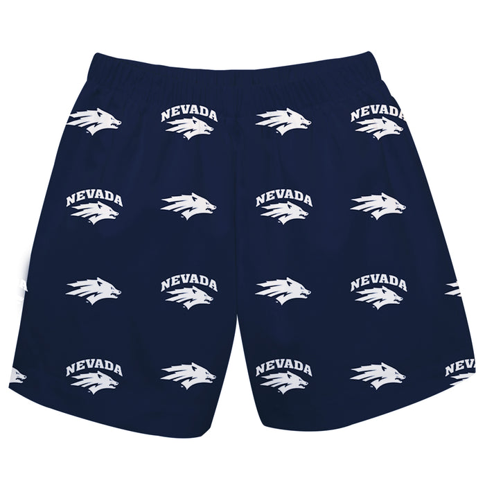 University of Nevada, Reno Wolfpack Boys Game Day All Over Logo Elastic Waist Classic Play Navy Pull On Short - Vive La Fête - Online Apparel Store