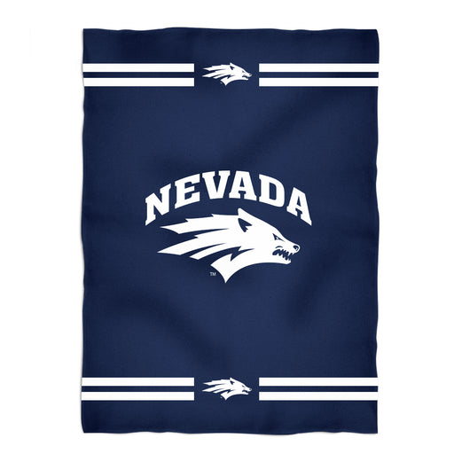 Nevada Wolfpack UNR Vive La Fete Game Day Soft Premium Fleece Navy Throw Blanket 40" x 58” Logo and Stripes - Vive La Fête - Online Apparel Store
