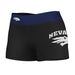 Nevada Wolfpack UNR Vive La Fete Logo on Thigh and Waistband Black & Navy Women Yoga Booty Workout Shorts 3.75 Inseam"