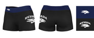 Nevada Wolfpack UNR Vive La Fete Logo on Thigh and Waistband Black & Navy Women Yoga Booty Workout Shorts 3.75 Inseam" - Vive La Fête - Online Apparel Store