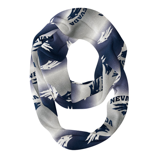 Nevada Wolfpack UNR Vive La Fete All Over Logo Game Day Collegiate Women Ultra Soft Knit Infinity Scarf