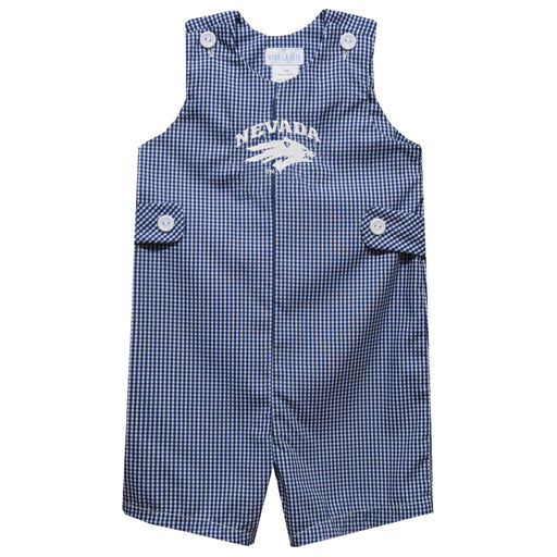 University of Nevada Reno Wolfpack Embroidered Navy Gingham Boys Jon Jon