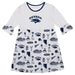 University of Nevada Reno Wolfpack 3/4 Sleeve Solid White Repeat Print Hand Sketched Vive La Fete Impressions Artwork on