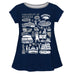 University of Nevada Reno Wolfpack Hand Sketched Vive La Fete Impressions Artwork Navy Short Sleeve Top