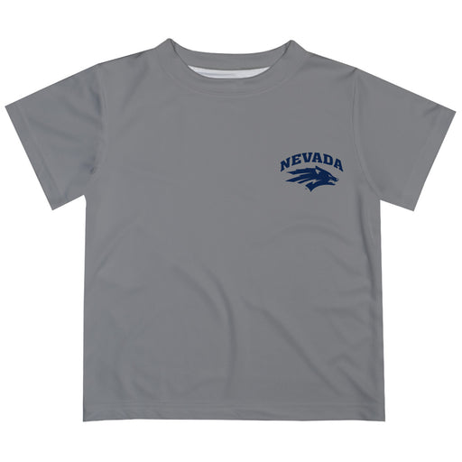 University of Nevada Reno Wolfpack Hand Sketched Vive La Fete Impressions Artwork Boys Gray Short Sleeve Tee Shirt