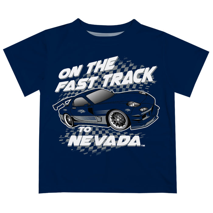 University of Nevada Reno Wolfpack Vive La Fete Fast Track Boys Game Day Navy Short Sleeve Tee