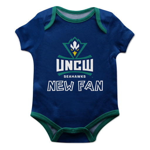 UNC Wilmington Seahawks UNCW Vive La Fete Infant Game Day Navy Short Sleeve Onesie New Fan Logo and Mascot Bodysuit