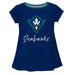 University of North Carolina Seahawks UNCW Vive La Fete Girls Game Day Short Sleeve Navy Top with School Logo and Name