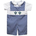 UNC Wilmington Seahawks UNCW Smocked Navy Gingham Jon Jon And Short Sleeve White Shirt