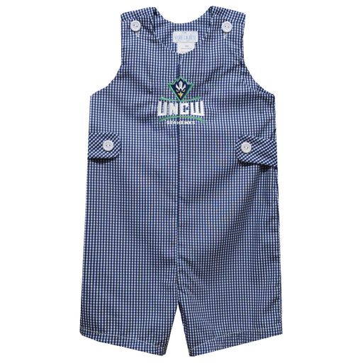 University of North Carolina Seahawks UNCW Embroidered Navy Gingham Boys Jon Jon