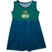 UNC Wilmington Seahawks UNCW Vive La Fete Girls Game Day Sleeveless Tank Dress Solid Teal Logo Stripes on Skirt