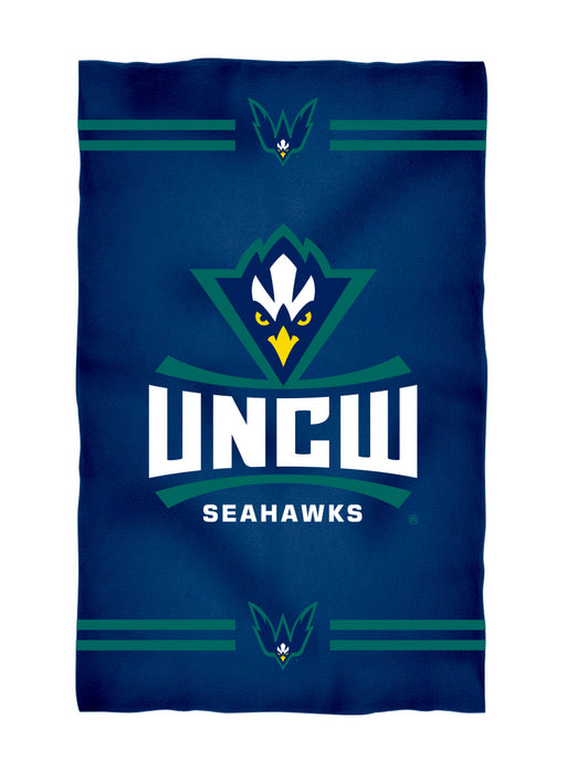 UNC Wilmington Seahawks UNCW Vive La Fete Game Day Absorbent Premium Blue Beach Bath Towel 31 x 51 Logo and Stripes