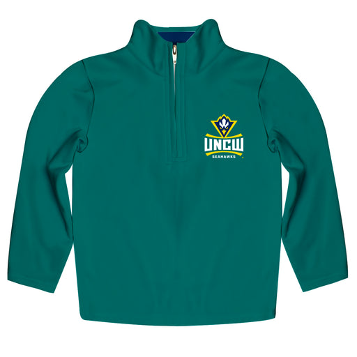 UNC Wilmington Seahawks UNCW Vive La Fete Game Day Solid Teal Quarter Zip Pullover Sleeves