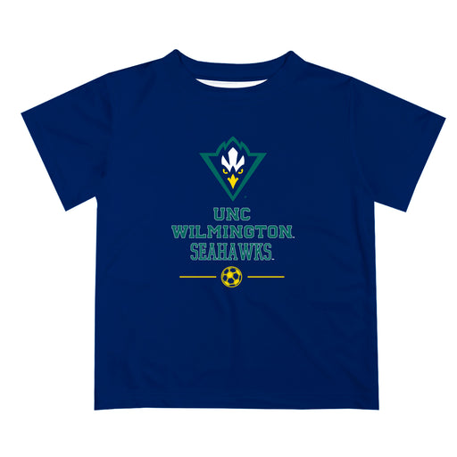 UNC Wilmington Seahawks UNCW Vive La Fete Soccer V1 Navy Short Sleeve Tee Shirt