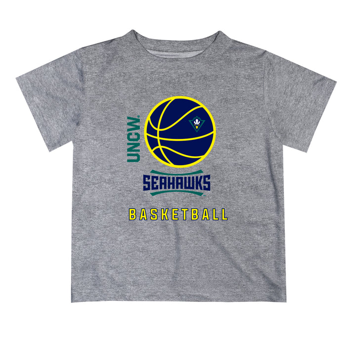 UNC Wilmington Seahawks UNCW Vive La Fete Basketball V1 Heather Gray Short Sleeve Tee Shirt