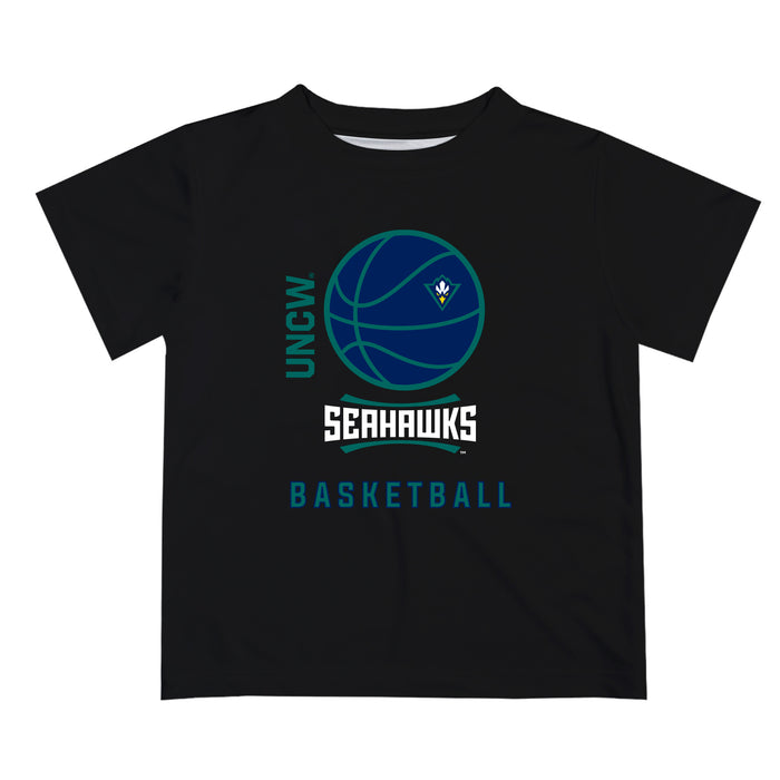 UNC Wilmington Seahawks UNCW Vive La Fete Basketball V1 Black Short Sleeve Tee Shirt