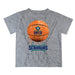 UNC Wilmington Seahawks UNCW Original Dripping Basketball Heather Gray T-Shirt by Vive La Fete