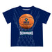 UNC Wilmington Seahawks UNCW Original Dripping Basketball Navy T-Shirt by Vive La Fete