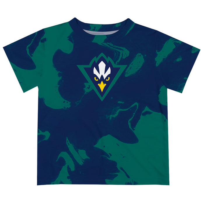 University of North Carolina Seahawks UNCW Vive La Fete Marble Boys Game Day Teal Short Sleeve Tee