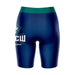 UNC Wilmington Seahawks UNCW Vive La Fete Game Day Logo on Thigh and Waistband Blue and Teal Women Bike Short 9 Inseam - Vive La Fête - Online Apparel Store