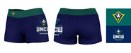 UNC Wilmington Seahawks UNCW  Logo on Thigh & Waistband Blue Teal Women Yoga Booty Workout Shorts 3.75 Inseam - Vive La Fête - Online Apparel Store
