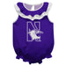 Northwestern University Purple Sleeveless Ruffle Onesie Logo Bodysuit