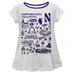 Northwestern Wildcats Hand Sketched Vive La Fete Impressions Artwork White Short Sleeve Top