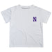 Northwestern University Wildcats Hand Sketched Vive La Fete Impressions Artwork Boys White Short Sleeve Tee Shirt