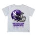 Northwestern University Original Dripping Football Helmet Purple T-Shirt by Vive La Fete