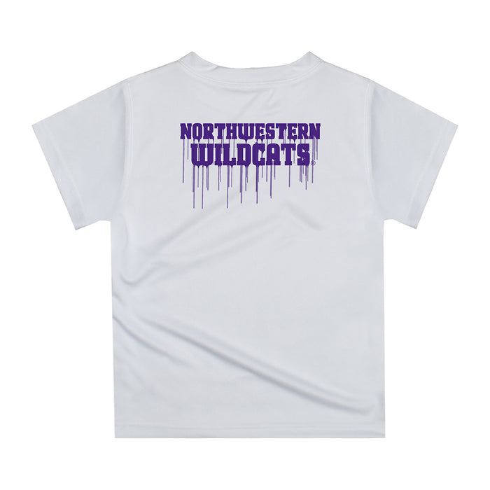 Northwestern University Wildcats Original Dripping Football Helmet T-Shirt by Vive La Fete - Vive La Fête - Online Apparel Store