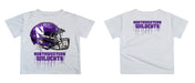 Northwestern University Wildcats Original Dripping Football Helmet T-Shirt by Vive La Fete - Vive La Fête - Online Apparel Store