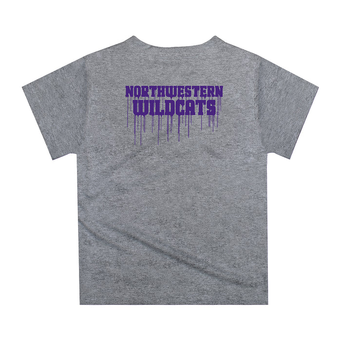 Northwestern University Wildcats Original Dripping Football Helmet T-Shirt by Vive La Fete - Vive La Fête - Online Apparel Store