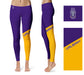 University at Albany Great Danes UALBANY Vive La Fete Collegiate Ankle Color Block Women Purple Gold Yoga Leggings - Vive La Fête - Online Apparel Store