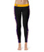 UAlbany Albany Great Danes Vive La Fete Game Day Collegiate Purple Stripes Women Black Yoga Leggings 2 Waist Tights