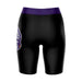 UAlbany Albany Great Danes Vive La Fete Game Day Logo on Thigh and Waistband Black and Purple Women Bike Short 9 Inseam - Vive La Fête - Online Apparel Store