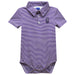 UALBANY Great Danes Embroidered Purple Stripe Knit Polo Onesie