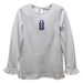 University at Albany Great Danes UALBANY Embroidered White Knit Long Sleeve Girls Blouse