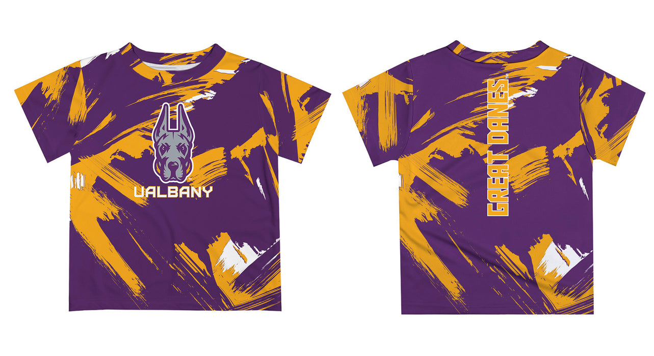 University at Albany Great Danes UALBANY  Vive La Fete Boys Game Day Gray Short Sleeve Tee Paint Brush - Vive La Fête - Online Apparel Store