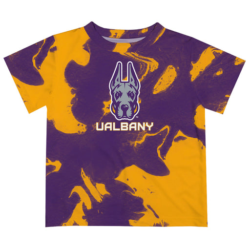University at Albany Great Danes UALBANY  Vive La Fete Marble Boys Game Day Gray Short Sleeve Tee