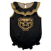 Oakland Golden Grizzlies Black Sleeveless Ruffle Onesie Logo Bodysuit by Vive La Fete